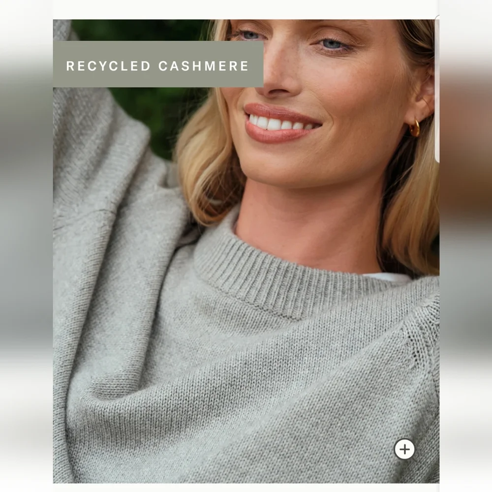 NWT Jenni Kayne Oversized Crewneck Cashmere Cotton Blend Sweater Gray XXS-XS - Picture 5 of 8